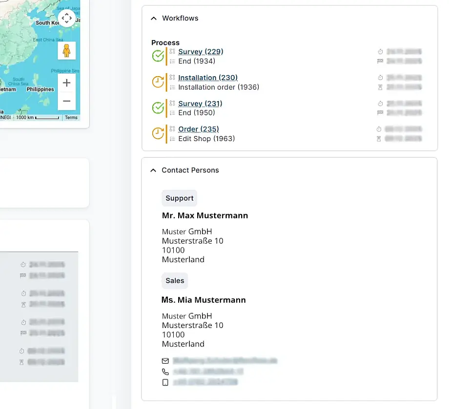 Ansprechpartner des Projekts direkt in FlexiFlow hinterlegt