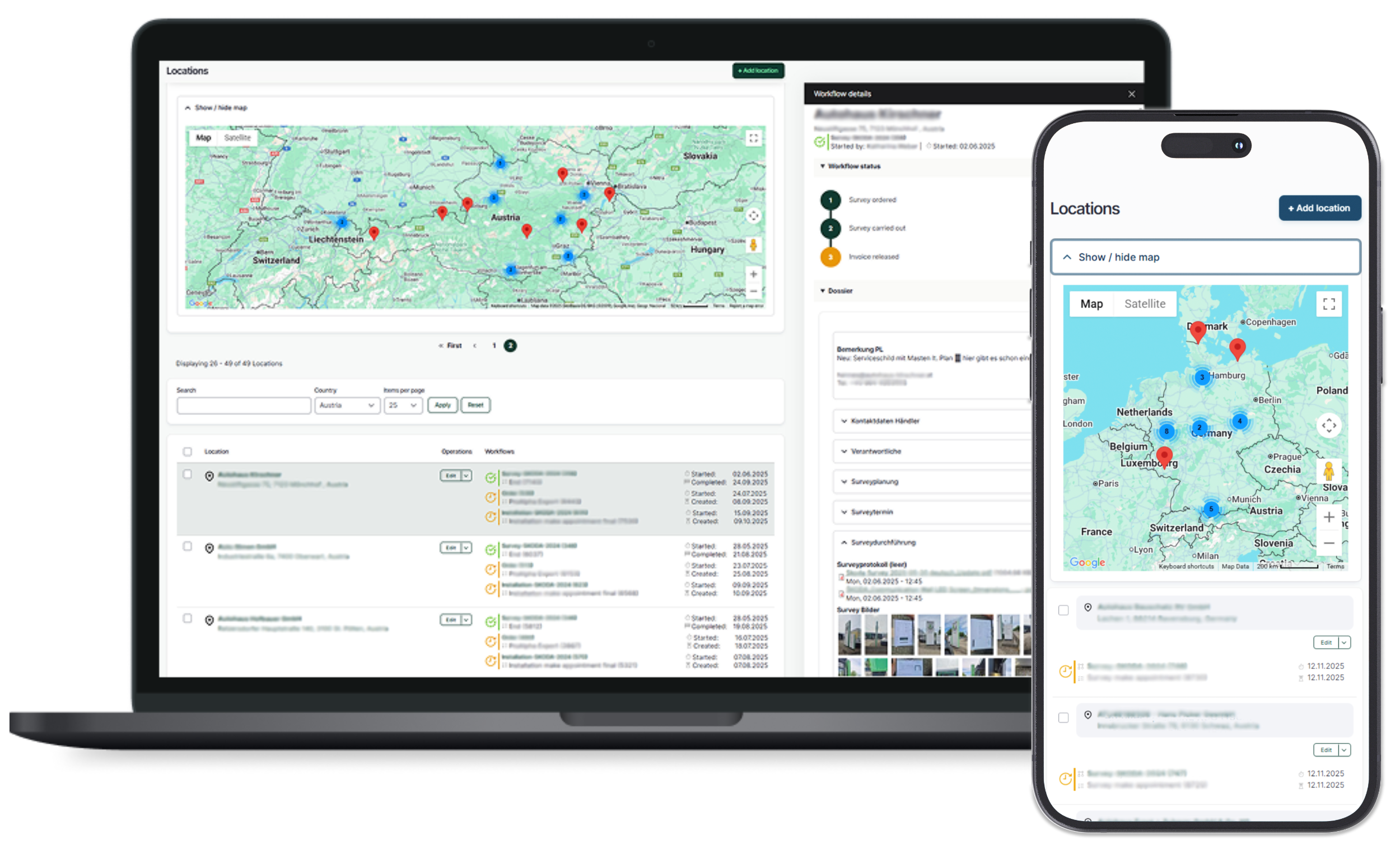 FlexiFlow auf Laptop und Mobile responsiv nutzbar