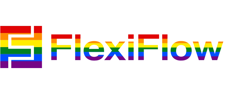Logo-FlexiFlow-Rainbow FlexiFlow Logo in Regenbogenfarben
